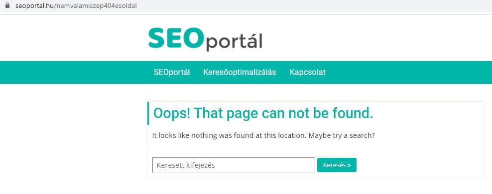 Nem szép 404-es oldal